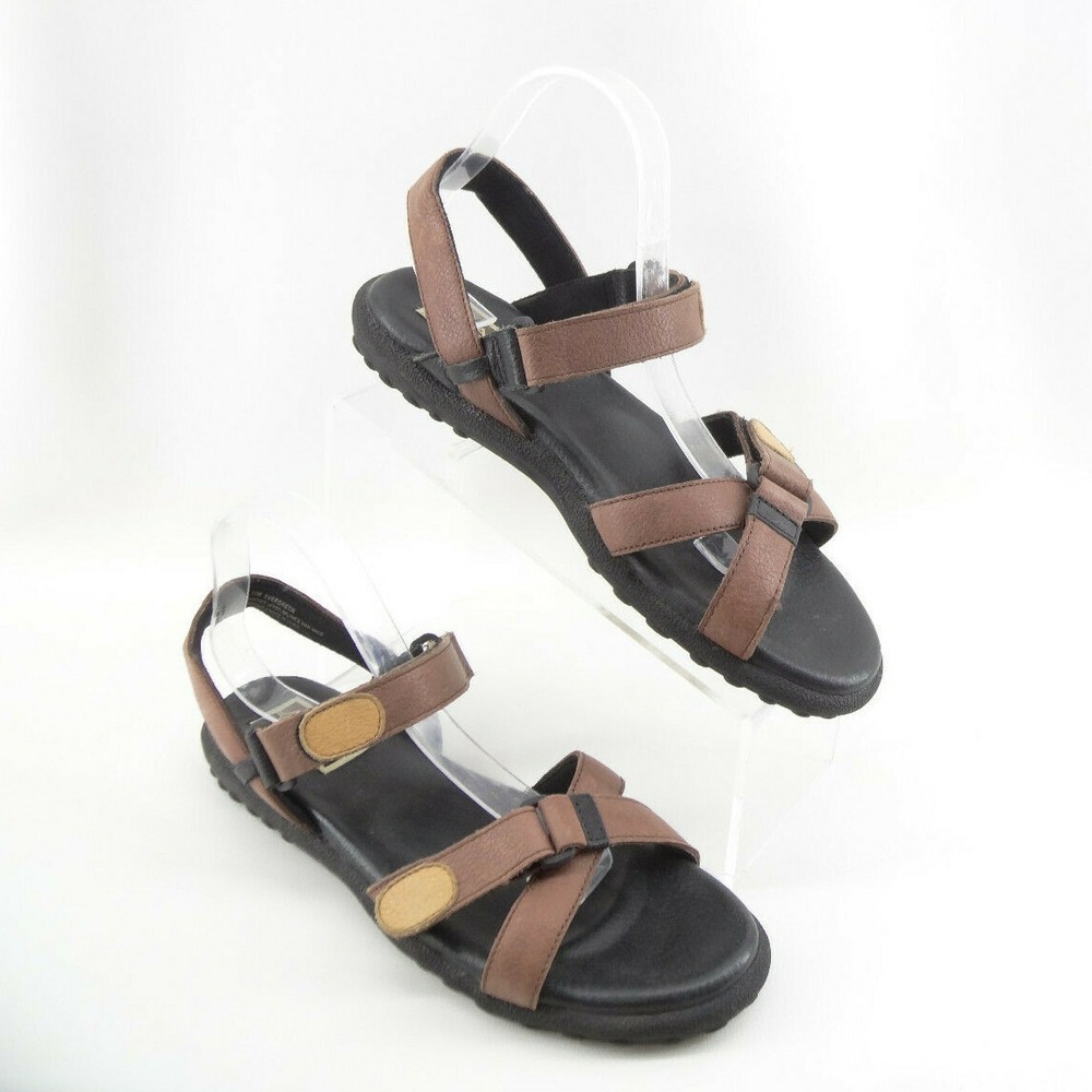 Maine Woods Evergreen Brown Leather‎ Sport Strap Sandals Women's Size 11 M